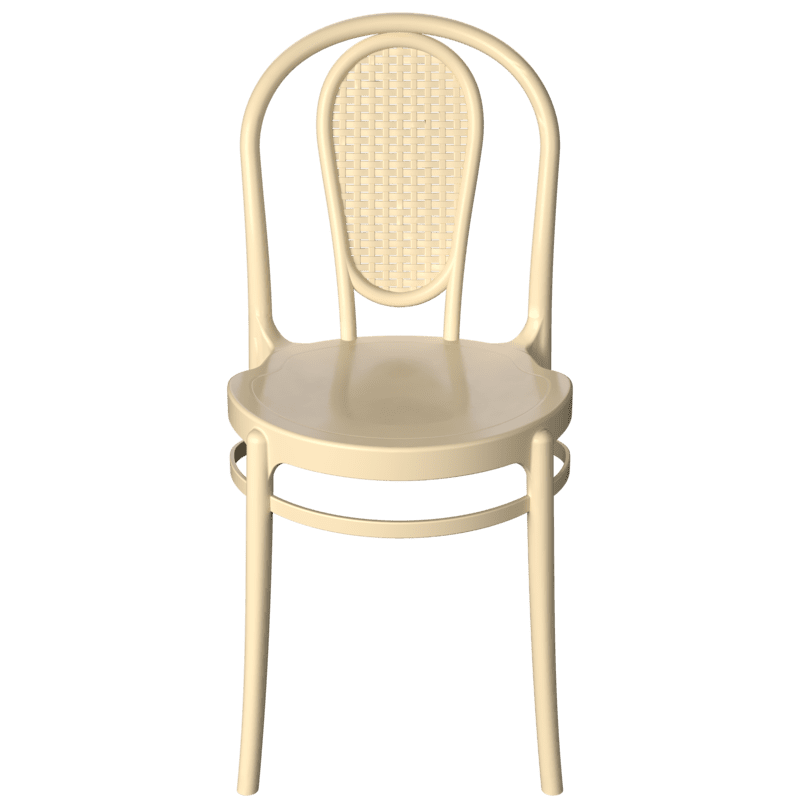 Cadeira de Plastico Retro Rattan Natural